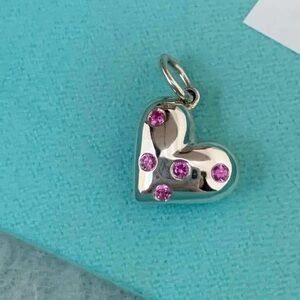 Tiffany & Co. Brand new sterling silver pink sapphire etoile heart